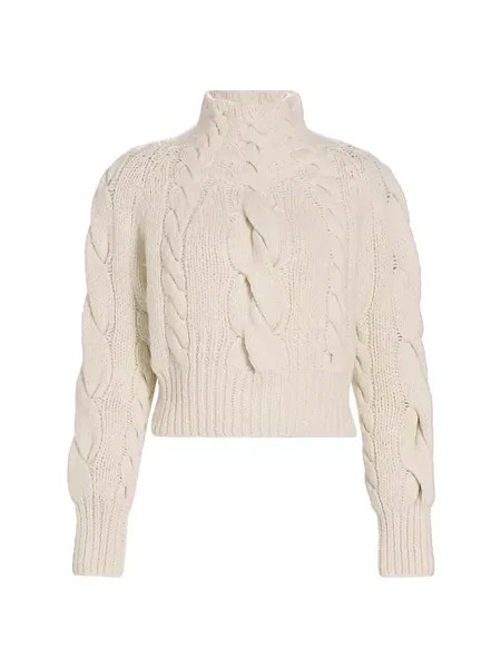 Укороченный свитер косой вязки Luminosity Zimmermann, цвет cream