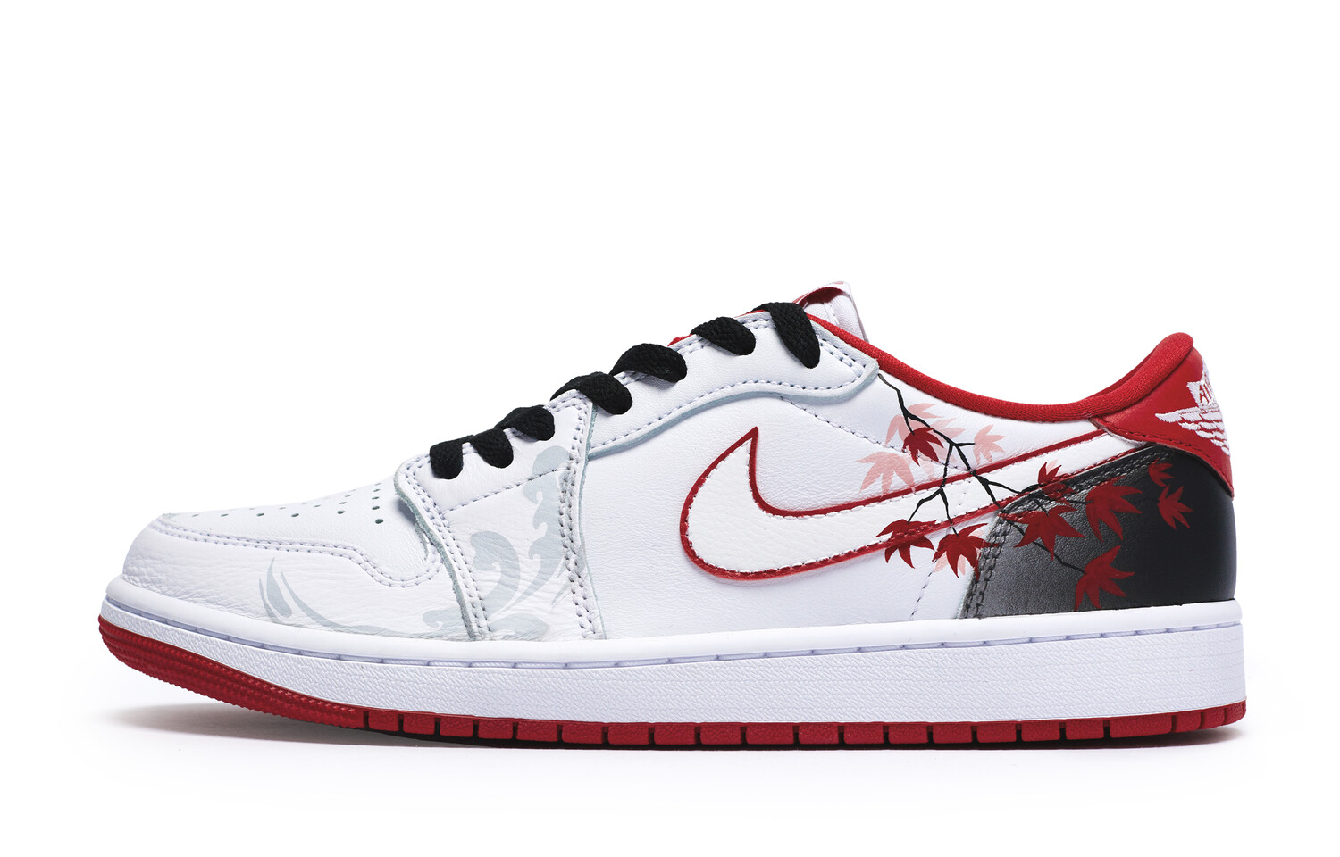 Кроссовки Air Jordan 1 Vintage Basketball Shoes Unisex Low-top Red/Black, белый/красный