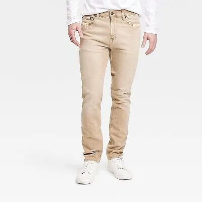 Мужские легкие зауженные джинсы — Goodfellow - Co, светло-коричневые, 34x32