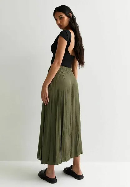 Плиссированная юбка CRINKLE New Look, хаки