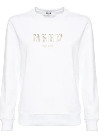 Свитшот MSGM MDM194 xs белый+золотой