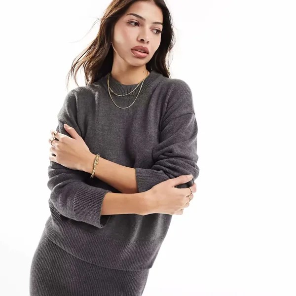 Джемпер Vero Moda Aware Knitted Scoop Neck Co-ord, темно-серый