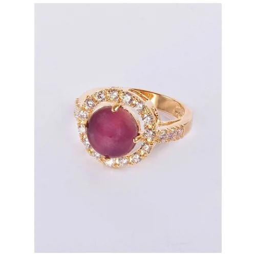 Кольцо помолвочное Lotus Jewelry, кошачий глаз, размер 17, фиолетовый