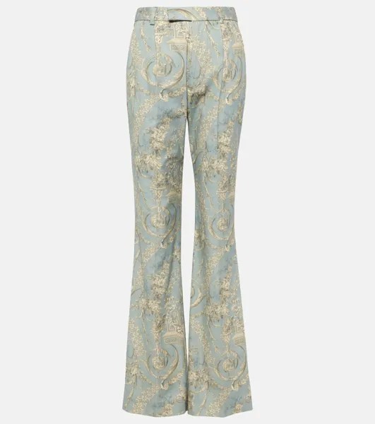 Хлопковые расклешенные брюки с высокой посадкой и принтом ray Vivienne Westwood, синий
