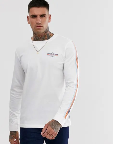 Белый лонгслив с логотипом Jack & Jones Originals