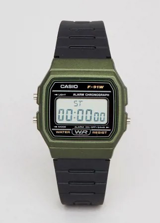 Цифровые силиконовые часы Casio F-91WM-3AEF-Черный