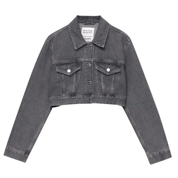 Джинсовая куртка Pull&Bear Cropped, серый