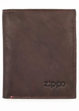 Портмоне Zippo, цвет коричневый, натуральная кожа, 10?1,5?12,3 см