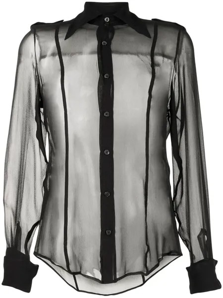 Gucci Pre-Owned полупрозрачная рубашка