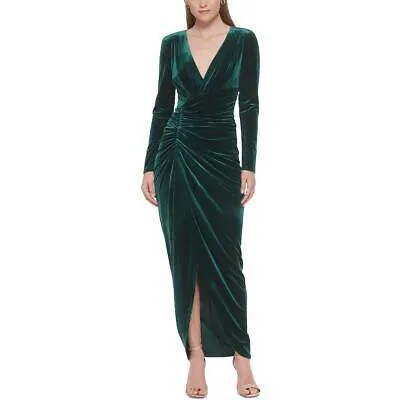 Женское зеленое бархатное вечернее платье с длинными рукавами Vince Camuto Petites 4P BHFO 1540