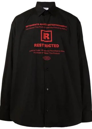 VETEMENTS рубашка с графичным принтом