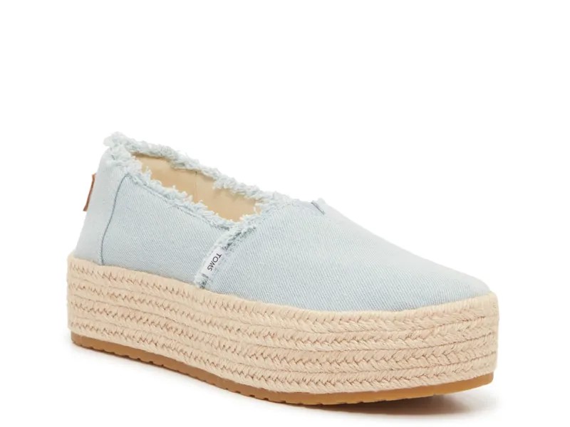 Слипоны женские Toms Valencia Espadrille, светло-синий