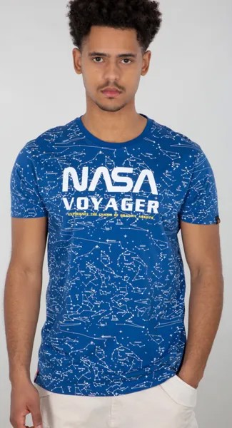 Футболка Alpha Industries NASA Voyager AOP, синяя