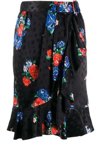 Tory Burch юбка с запахом и цветочным принтом