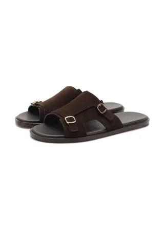 Замшевые шлепанцы Santoni