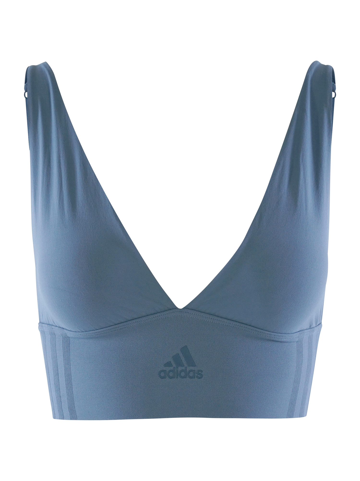 Бюстгальтер без косточек adidas LONGLINE BRA 1er Pack, серо голубой