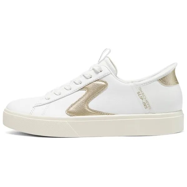 Кроссовки Skechers Court Classics Skateboarding Shoes Women's Low-top White/gold, белый/золотой