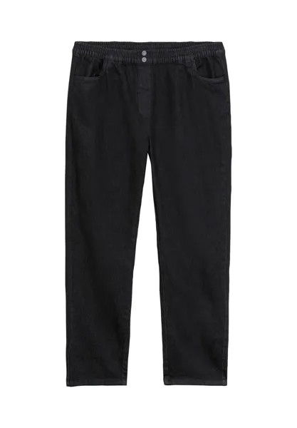 Джинсы с присборенным поясом и использованными эффектами sheego, цвет Black Denim