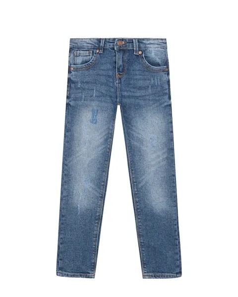 Прямые синие джинсы с разрезами Guess детские