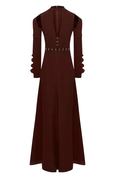 Платье-макси с глубоким вырезом и декоративной отделкой Chloé