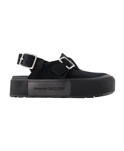 Сликовые сандалии Mount кожа Alexander Mcqueen, черный