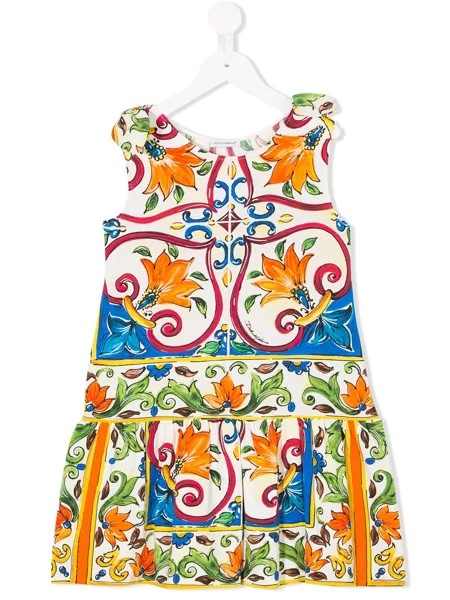 Dolce & Gabbana Kids платье сборного дизайна с цветочным принтом