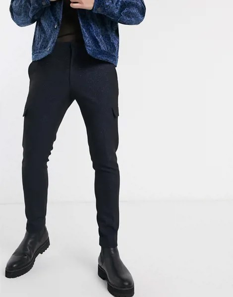 Супероблегающие брюки карго ASOS EDITION-Синий