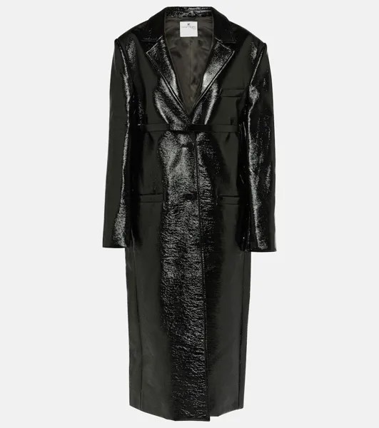 Пальто из смесового хлопка по индивидуальному заказу Courrèges, черный