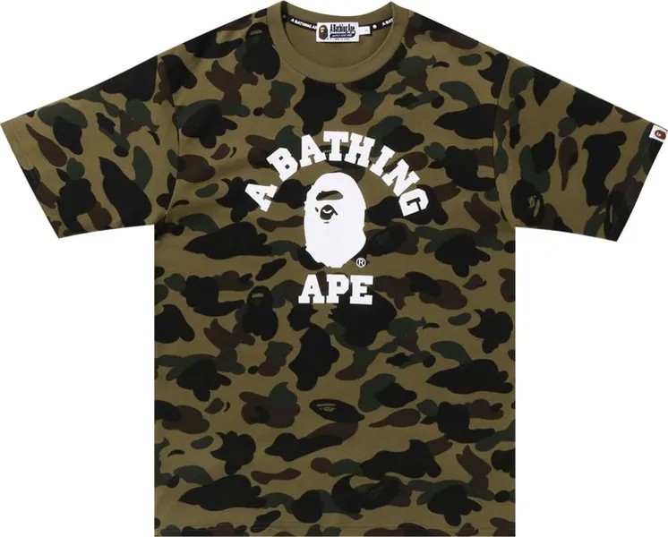 Футболка BAPE 1st Camo College Tee 'Green', зеленый
