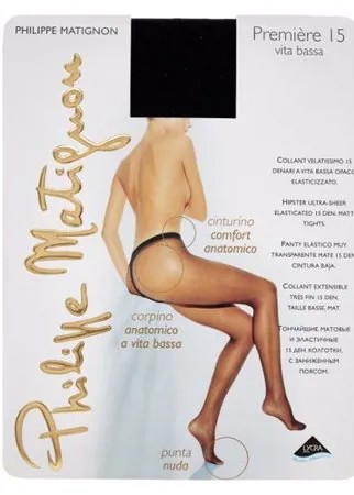 Колготки Philippe Matignon Premiere vita bassa, 15 den, размер 3-M, nero (черный)