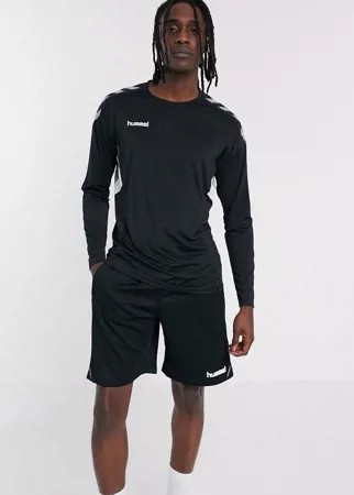 Черный трикотажный лонгслив Hummel