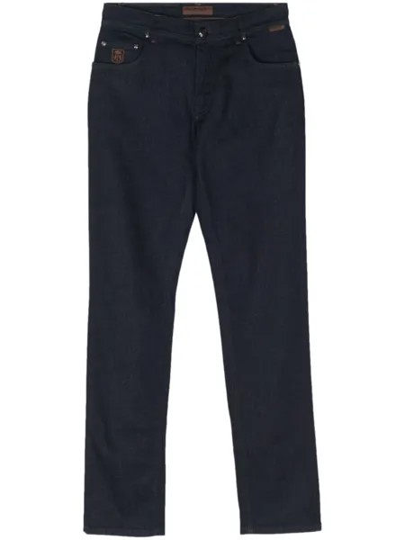 Corneliani узкие джинсы с заниженной талией, синий