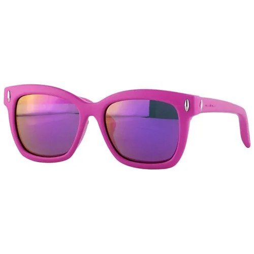Солнцезащитные очки Italia Independent, прямоугольные, оправа: пластик, спортивные, ударопрочные, с защитой от УФ, зеркальные, розовый