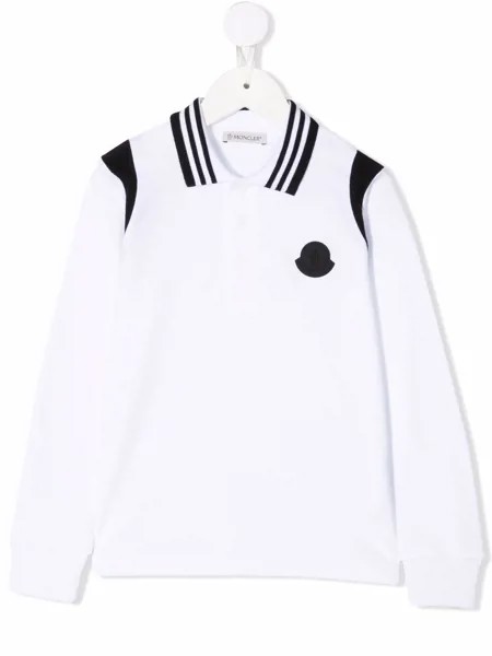 Moncler Enfant рубашка поло с длинными рукавами и логотипом