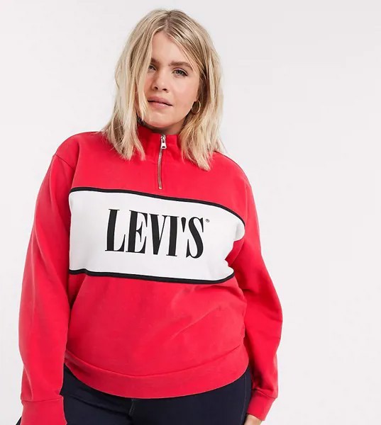 Красный свитшот с молнией Levi's Plus