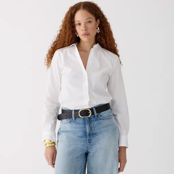 Рубашка Wren slim из эластичного хлопкового поплина J.Crew, белый