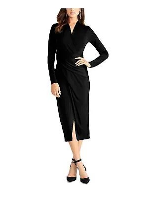 RACHEL ROY Женское черное платье миди с разрезом и длинными рукавами для работы, платье-футляр XL