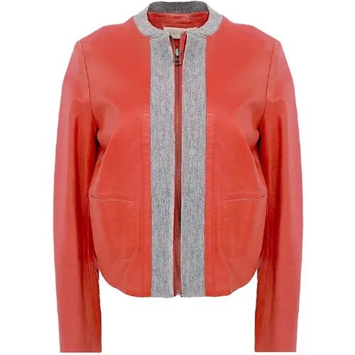 Кожаная куртка  Cacharel, средней длины, трикотажная, размер 42, красный