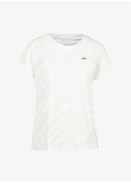 Бежевая женская футболка в полоску с круглым вырезом U.S. Polo Assn.