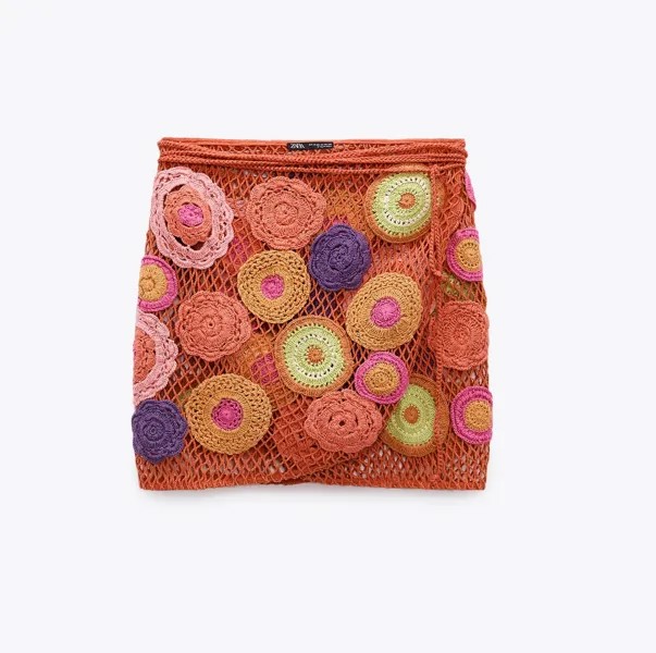 Юбка-парео мини Zara Crochet Wrap, мультиколор