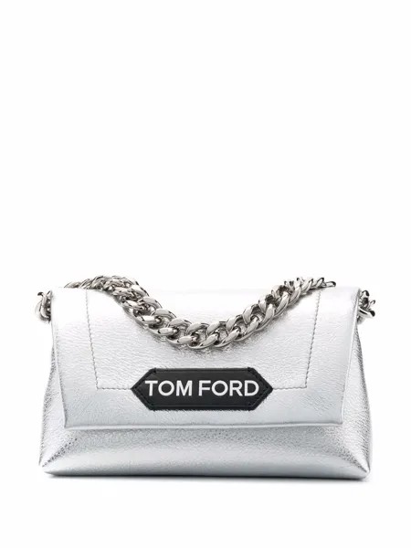 TOM FORD сумка-тоут с эффектом металлик и логотипом