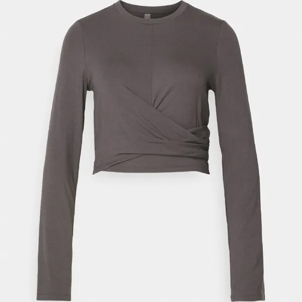 Лонгслив Sweaty Betty Wrap Front, темно-серый