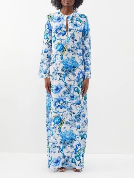 Платье макси collins с цветочным принтом Mary Katrantzou, синий
