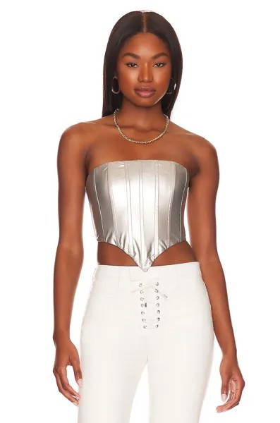 Топ h:ours Nola Corset, серебряный