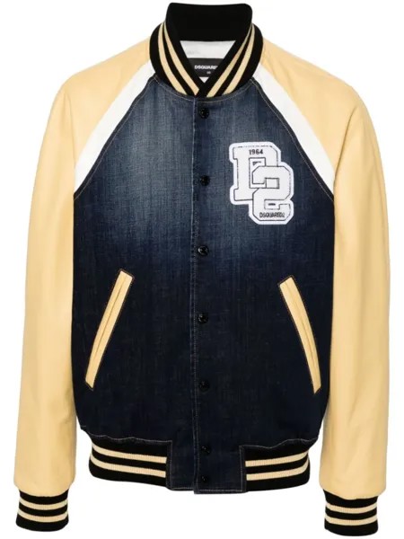 Dsquared2 бомбер Street College со вставками, синий