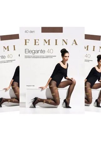Женские колготки Femina, Elegante 40 den, набор 3 шт., бежевый, размер 3