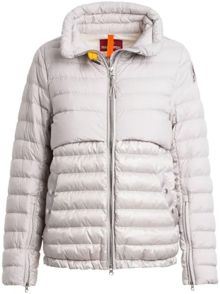 Parajumpers пуховик с нашивкой-логотипом, серый