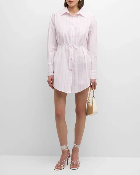 Мини-платье-рубашка Sammy Stripe Wren Cinq a Sept, цвет White Bubblegum