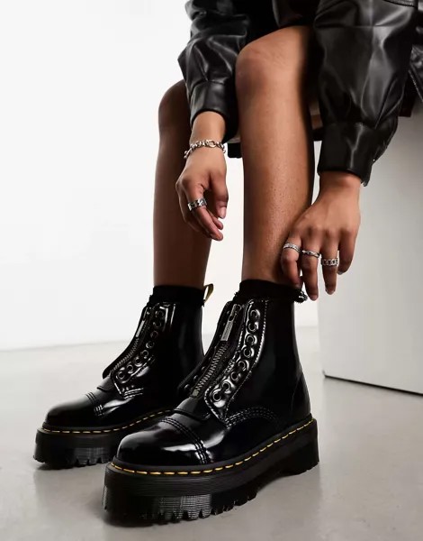 Черные оксфорды на платформе Dr Martens Vegan Sinclair