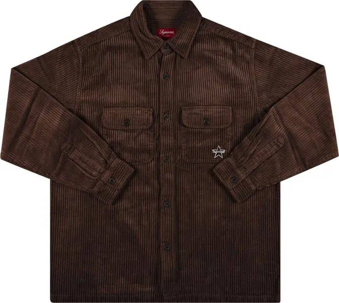 Рубашка Supreme Corduroy Shirt 'Brown', коричневый